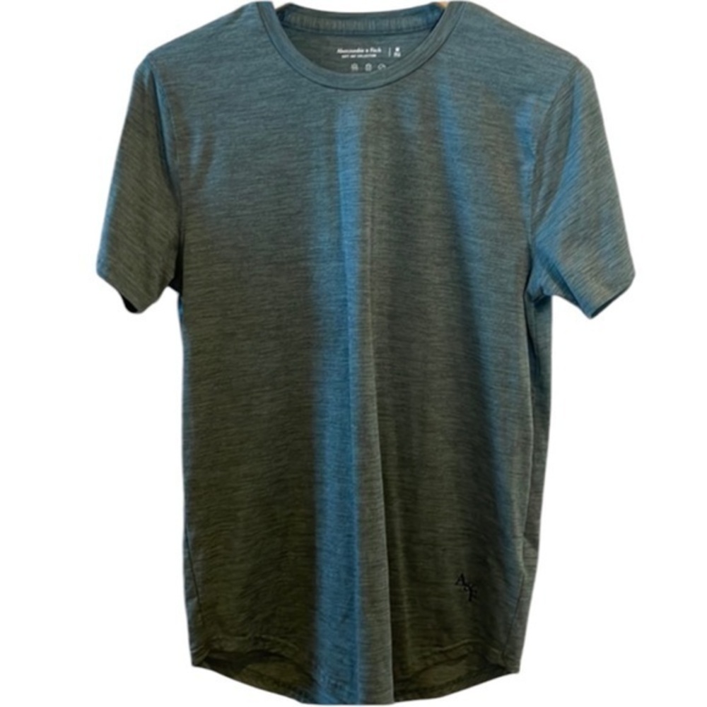 Abercrombie & Fitch Soft A&F Collection Heathered‎ Green Short Sleeve Long Top